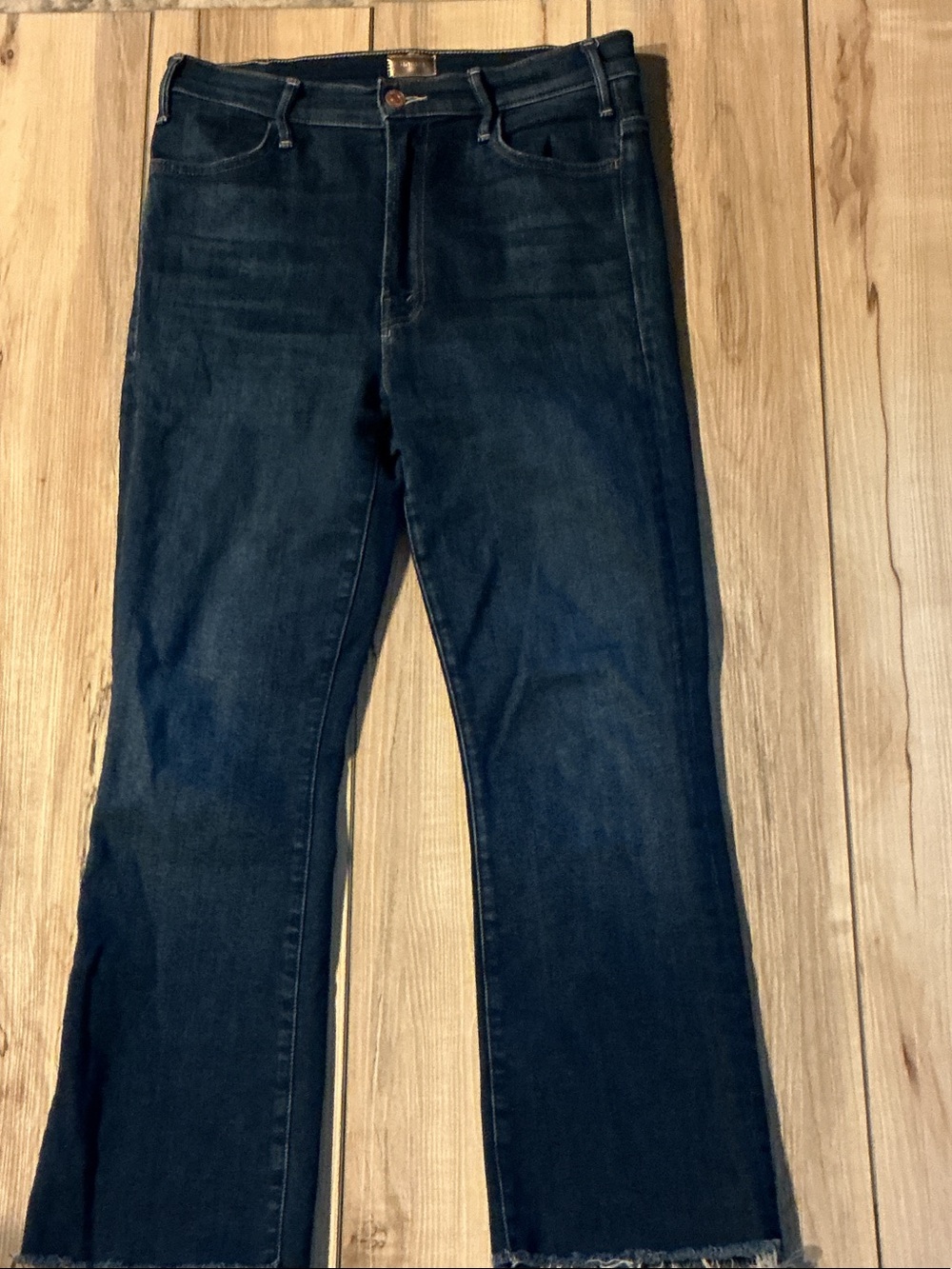 MOTHER Deep Indigo Wide-Leg Jeans